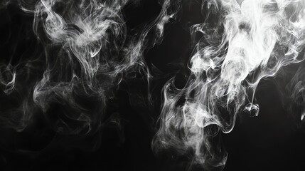 White smoke billowing on a black background.