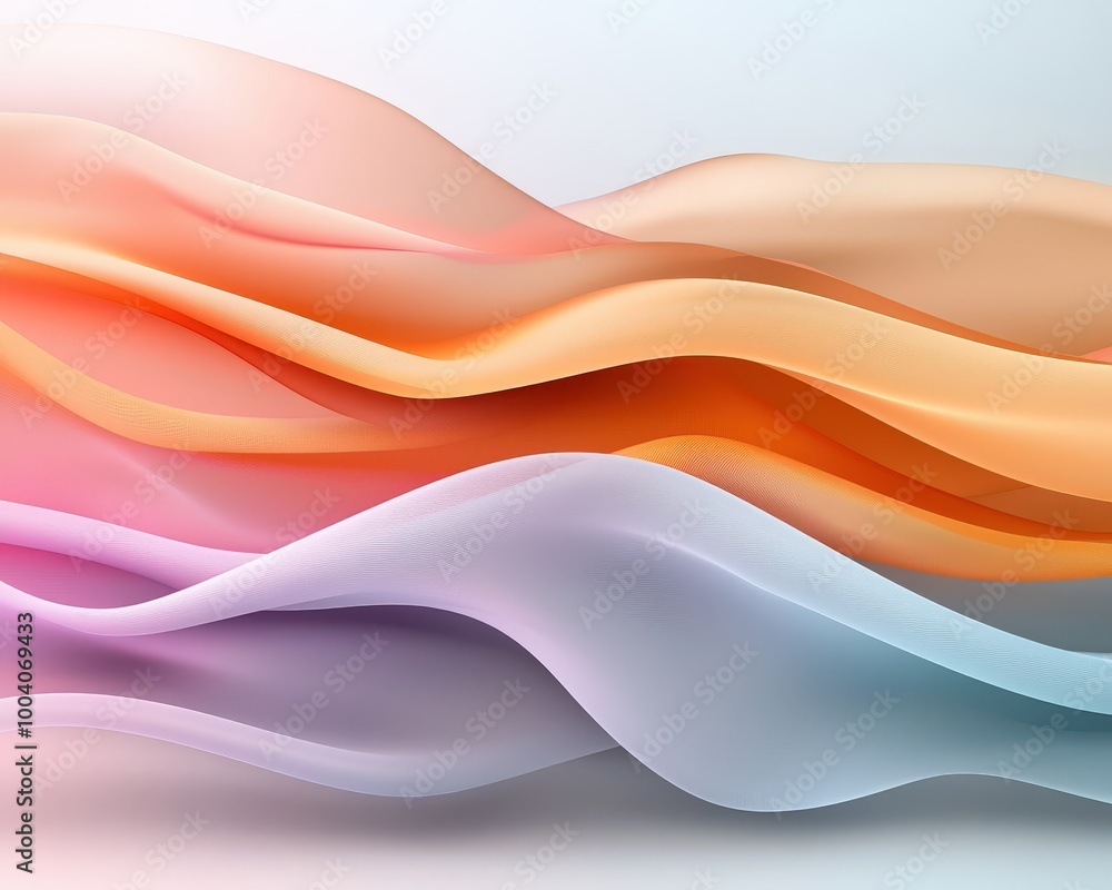 Poster abstract minimal texture with soft, wavy lines