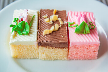 Delicious cake at restaurant in bangkok.