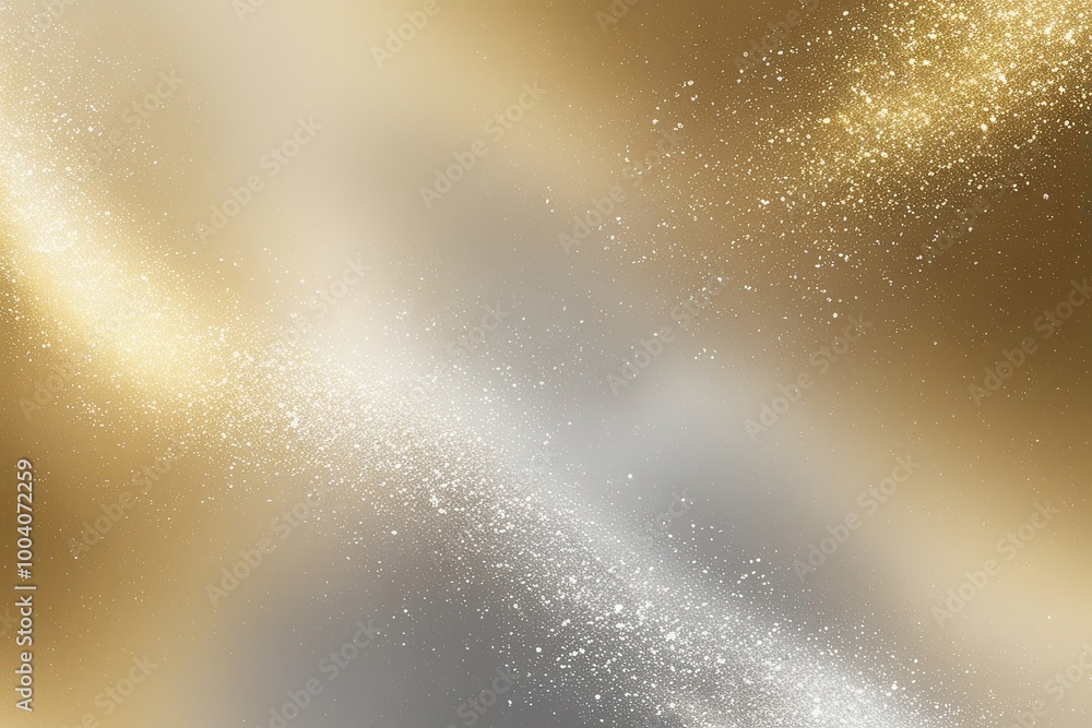 Poster luminous gold and silver gradient texture with ethereal shimmering effect