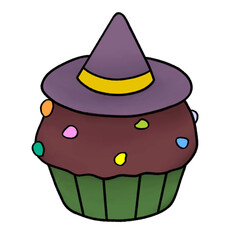 a drawing of halloween cupcake to seasonal fall desserts for celebrating Thanksgiving Day