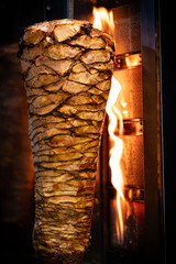 Traditional Turkish Doner Kebab meat. Shawarma or gyros. Turkish, greek or middle eastern arab...