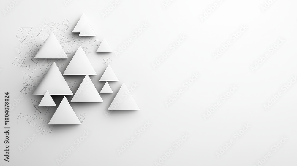 Poster abstract monochrome triangles in a balanced composition