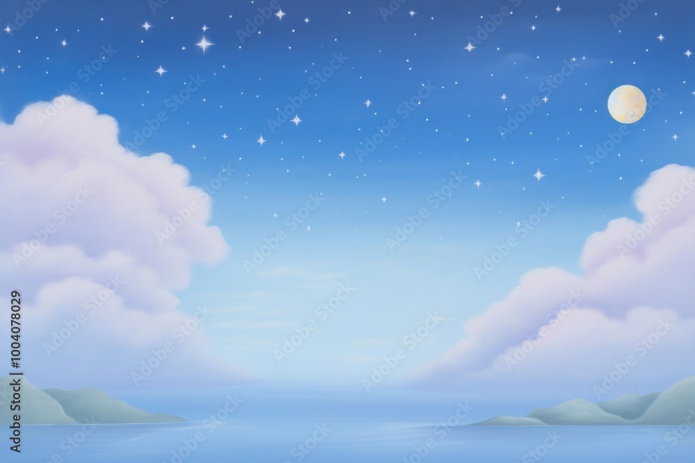 Poster Painting of night sky border backgrounds landscape astronomy.