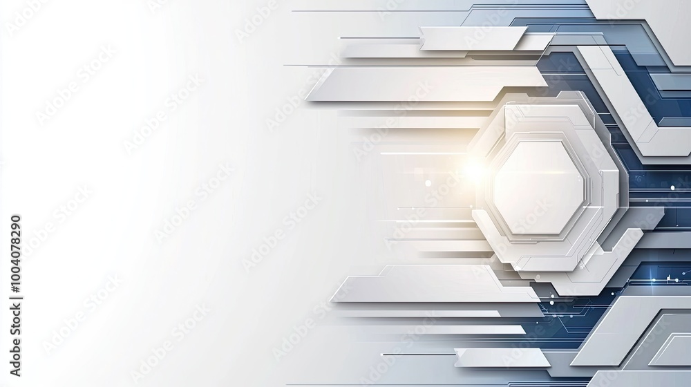Fototapete The digital backdrop showcases a high-tech environment with blue light effects and data elements, providing a modern platform ideal for software design concepts