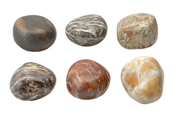Smooth polished stones, Various natural pebbles, Assorted river rocks, Geological specimens, Earth-toned minerals, Rounded beach stones, Textured rock collection, Diverse stone shapes, Matte and gloss
