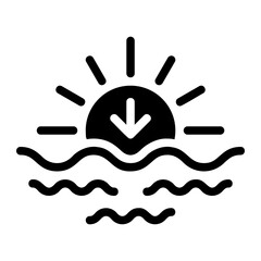 sunset glyph icon