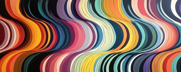 Colorful abstract waves forming dynamic patterns on a vibrant background.