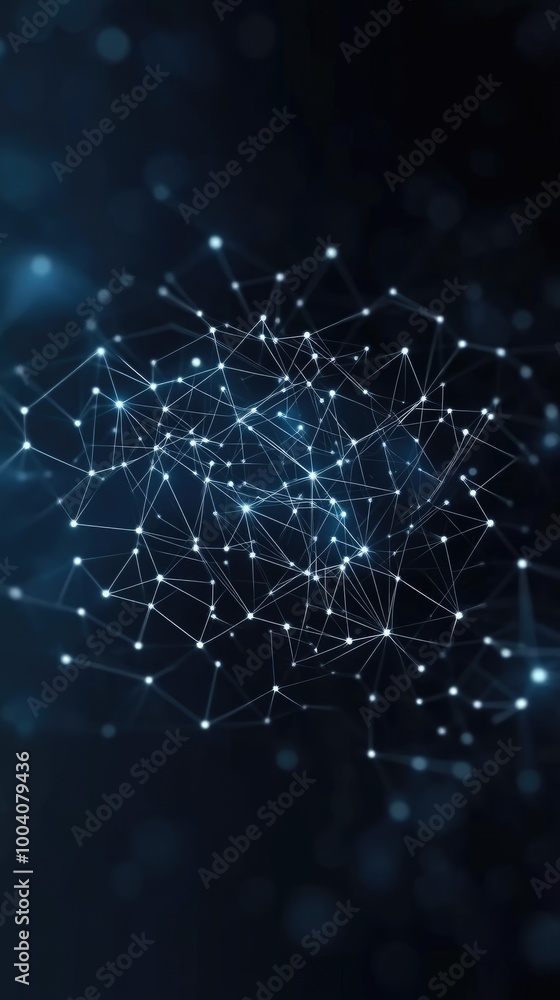 Fototapete The digital backdrop showcases a high-tech environment with blue light effects and data elements, providing a modern platform ideal for software design concepts
