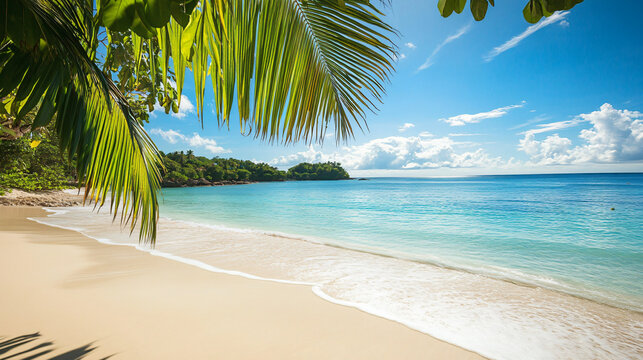 A vibrant tropical beach background, ideal for vacation themes.