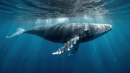 Naklejka premium Whale under the water Wildlife concept 