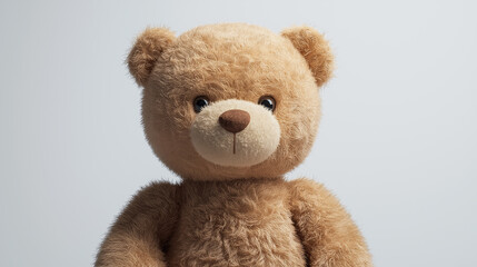 Obraz premium A fuzzy brown teddy bear with a black nose and brown eyes
