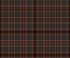 Plaid fabric pattern, brown, classic seamless cross lines, for textiles, and for designing clothes, skirts or decorative fabrics. Vector illustration.