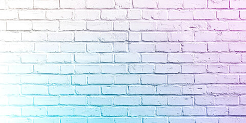 Obraz premium A white brick wall with a blue and purple gradient