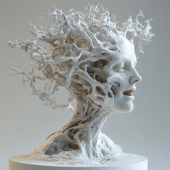 Ethereal Organic Sculpture Exploring the Intersection of Nature and Humanity