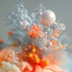 Exploring the Beauty of Fluid Dynamics Through Vibrant Abstract Forms and Colorful Waves