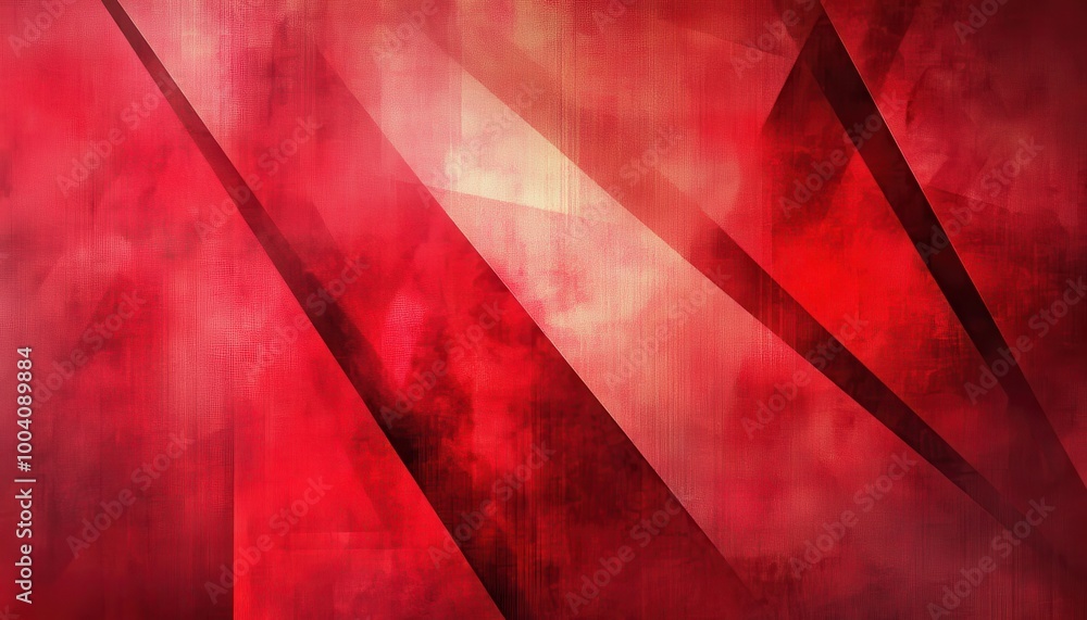 Poster Abstract Red and Beige Geometric Background with Textured Stripes