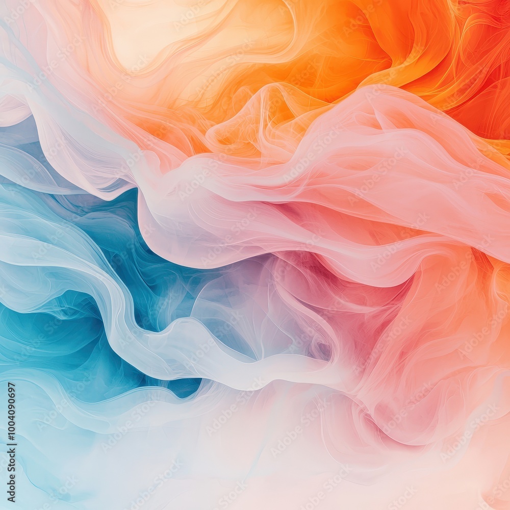 Poster abstract texture of cloud-like formations with soft, flowing lines