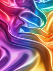 Fototapeta premium Vibrant Silk Fabric with Rainbow Creases