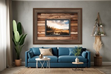 Cozy Wall Frame Design Template for Rustic Interior Photography Showcase