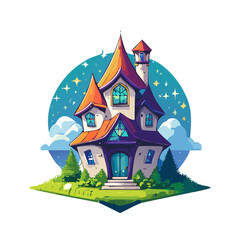 Obraz premium Magical house vector art illustration logo design