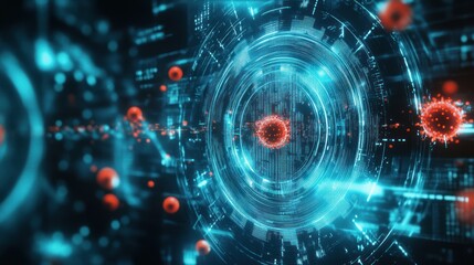 Virus-like digital structure in blue tech environment