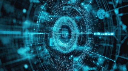 Blue digital vortex emphasizing futuristic technology