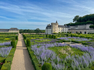 Obraz premium Villandry Castle with garden, Indre-et-Loire, Centre, France