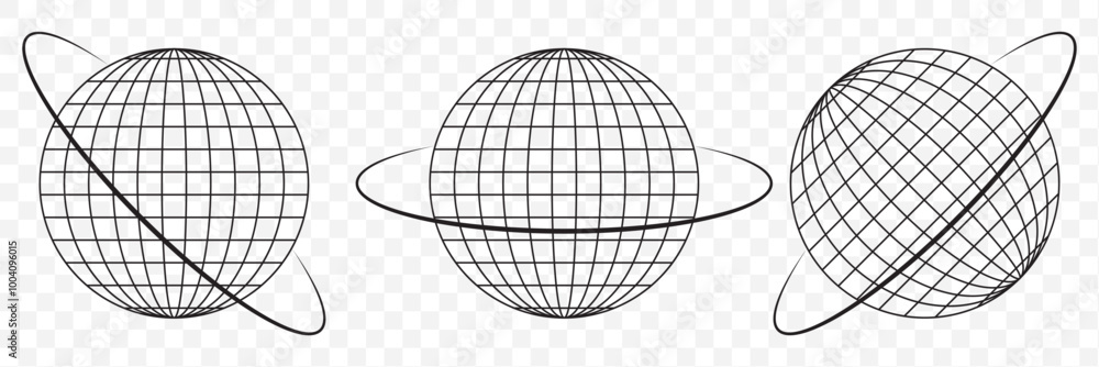 Poster globe icon set. globe icons. web icon on transparent background. eps 10.