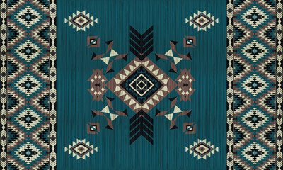 American tribal ethnic native pattern.Traditional Navajo,Aztec,Apache,Southwest and Mexican style fabric pattern.Abstract vector motifs pattern.For fabric,clothing,blanket,carpet,woven,wrap,decoration