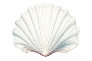 Sea shell clam white background invertebrate.