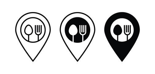 Food restaurant location symbol icon vector 