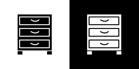 Chest of drawers icon Flat art illustration in outline