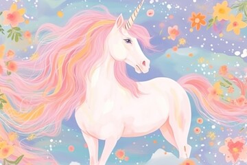 Unicorn art abstract painting.