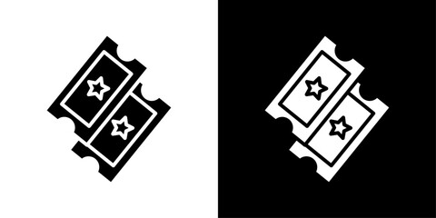 Cinema ticket icon Flat art illustration in outline