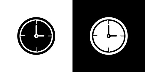 Clock time icon Flat art illustration in outline
