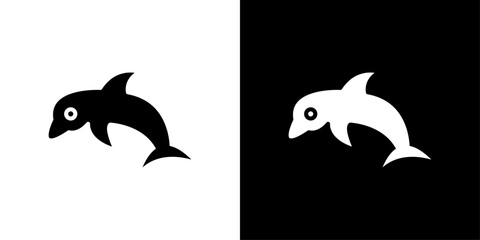 Fototapeta premium Dolphin icon Flat art illustration in outline