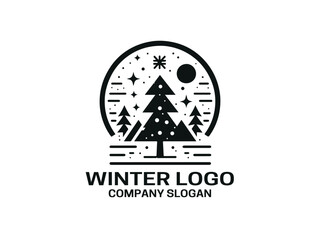 Winter logo design icon vector illustration.