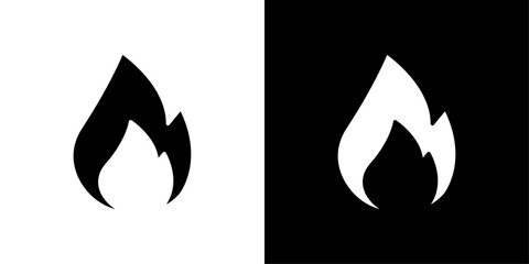 Flame fire icon Flat art illustration in outline