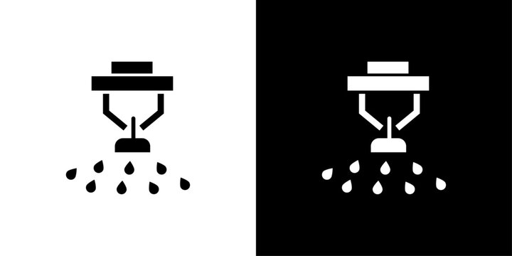 fire sprinkler icon Flat art illustration in outline
