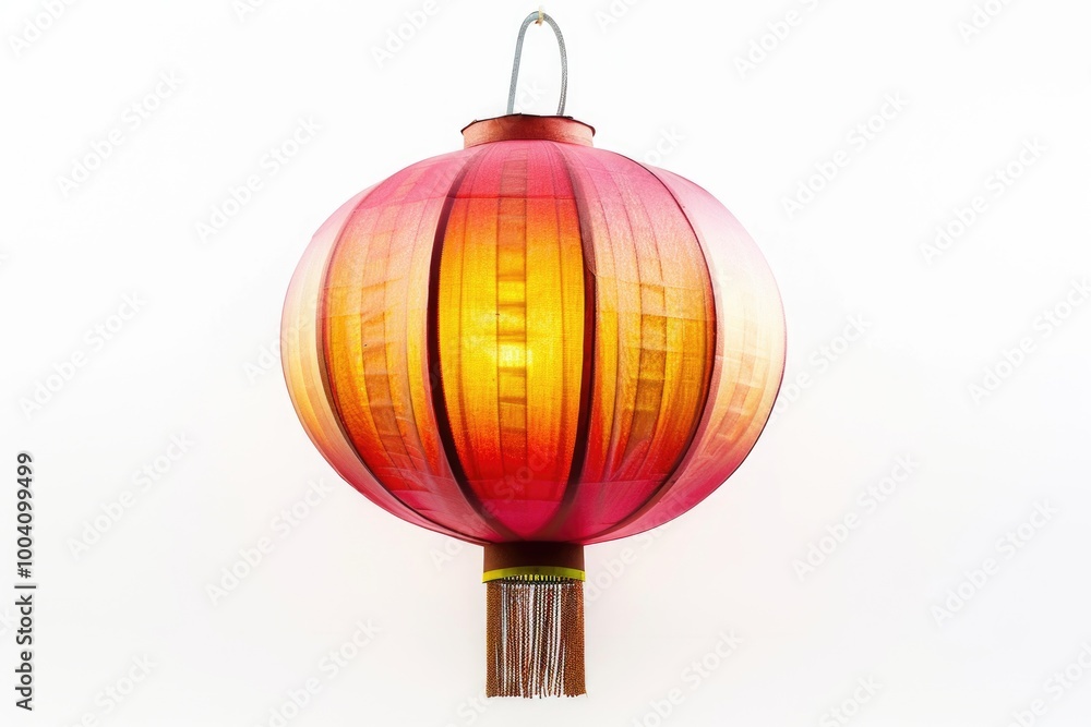 Poster Paper lantern hanging from the ceiling with warm colors, can be used for various events or as decorative element