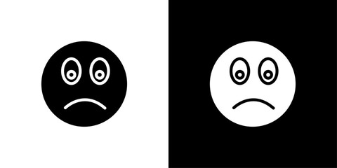 Guilty face emoji icon Flat art illustration in outline
