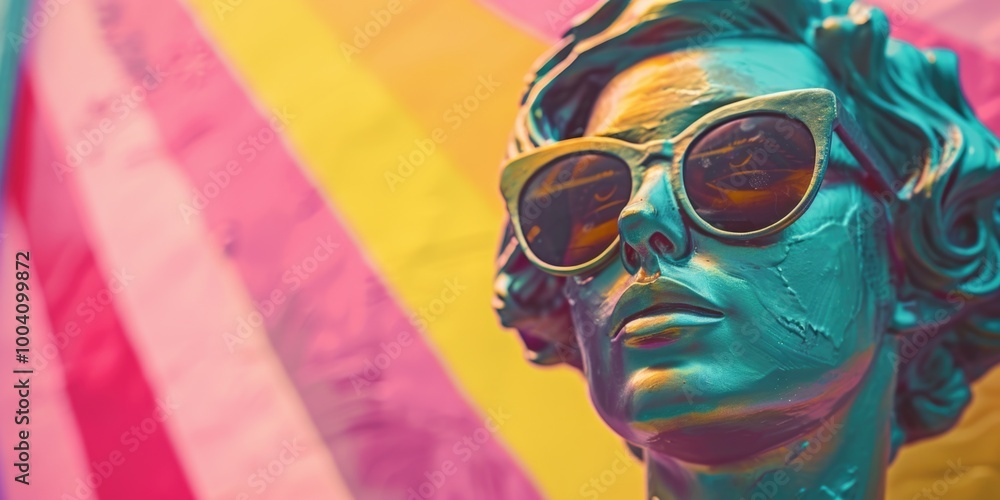 Aufkleber a detailed view of a figure in sunglasses, suitable for use in portraits or as a focal point