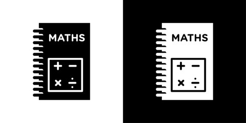 Maths book icon Flat art illustration in outline