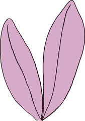 Romantic flower floral elements isolated outline colorful foliage leaves botanical meadow 