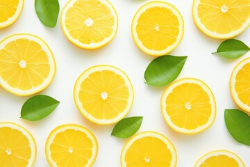Fototapeta premium Lemon slide cut in half backgrounds fruit plant.