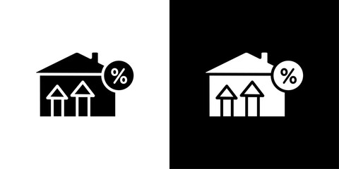 Rate for mortgage icon Flat art illustration in outline