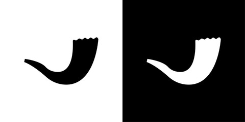 Shofar icon Flat art illustration in outline