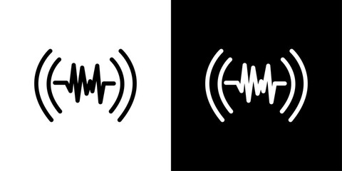 Sound Wave Icon Flat art illustration in outline