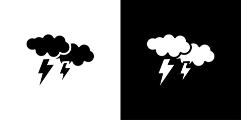 Thunder lightning icon Flat art illustration in outline